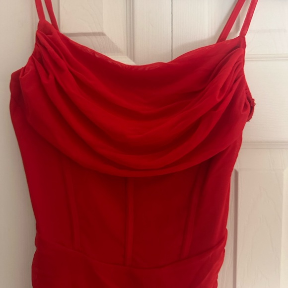 SHEIN Red Ruched Slip Mini Dress - Picture 3 of 3